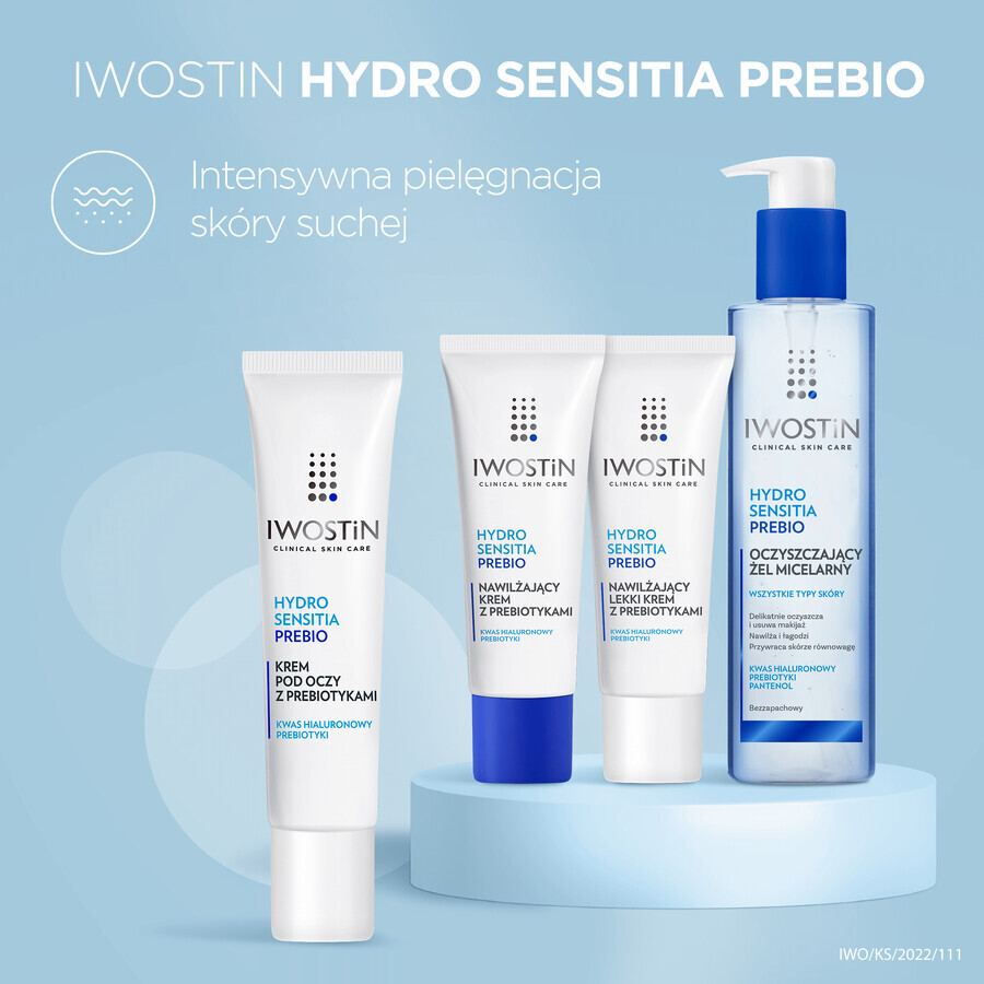 Iwostin Hydro Sensitia Prebio, crema contorno occhi con prebiotici, pelle sensibile, 15 ml