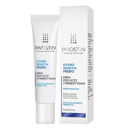 Iwostin Hydro Sensitia Prebio, crema contorno occhi con prebiotici, pelle sensibile, 15 ml