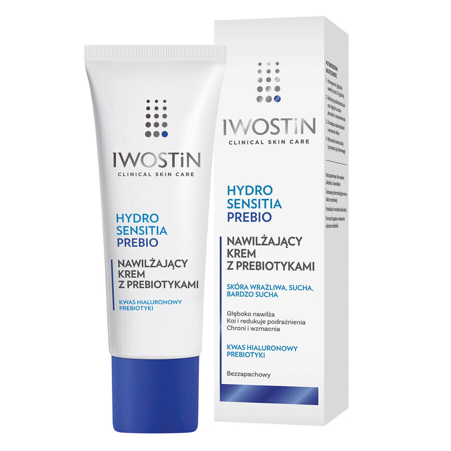 Iwostin Hydro Sensitia Prebio, cremă hidratantă cu prebiotice, piele sensibilă, uscată și foarte uscată, 50 ml