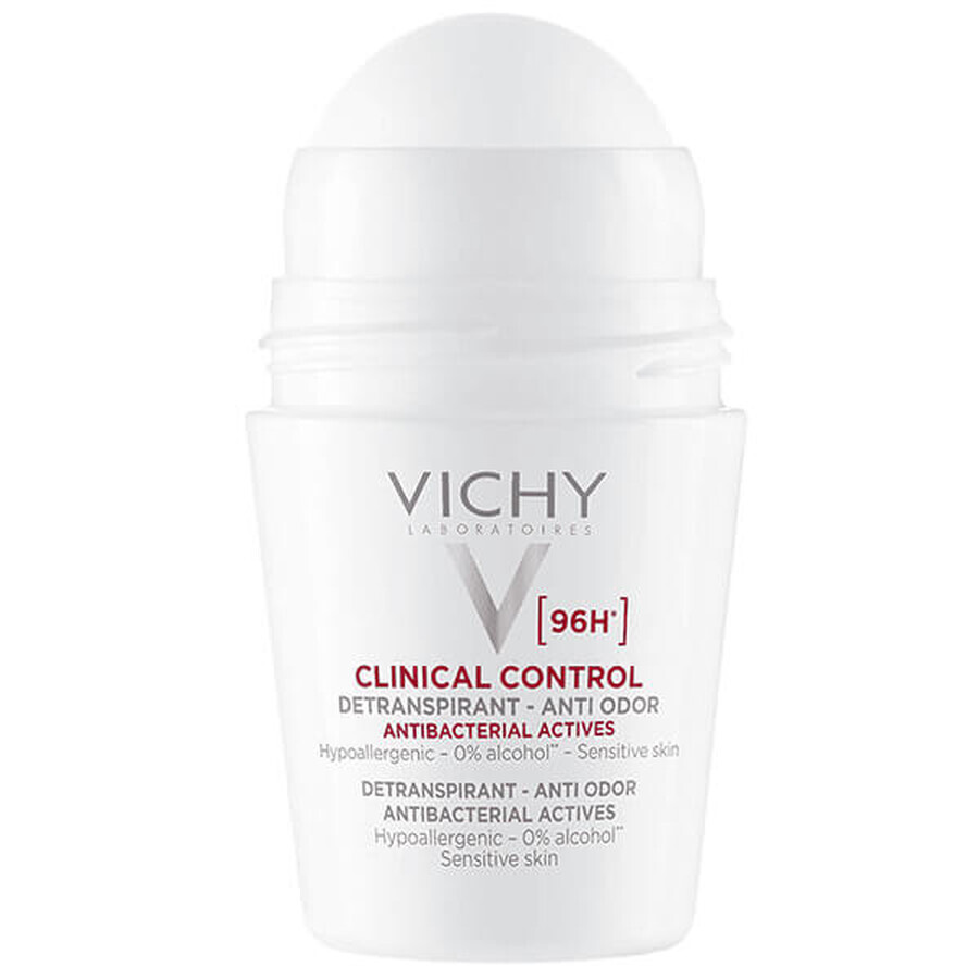 Vichy Clinical Control, antitraspirante roll-on per donna, protezione 96 ore, 50 ml