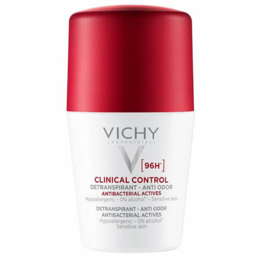 Vichy Clinical Control, antitraspirante roll-on per donna, protezione 96 ore, 50 ml