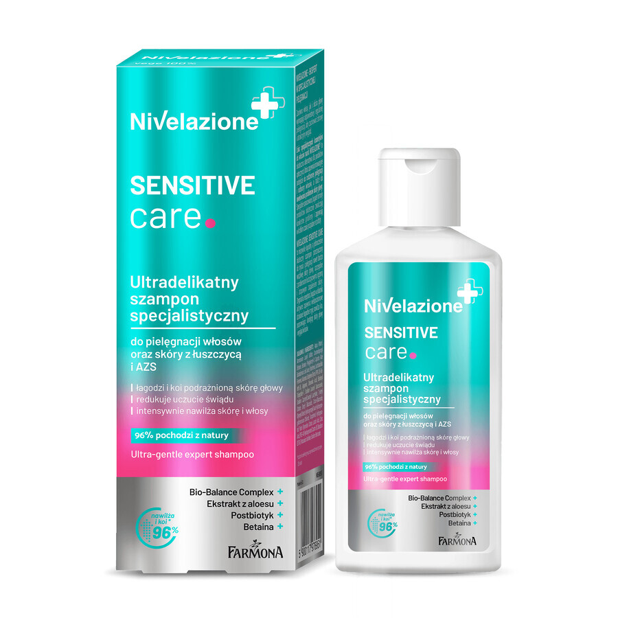 Nivelazione, Sensitive Care, shampoo specialistico ultra delicato, per la cura dei capelli e della pelle con psoriasi e DA, 100 ml