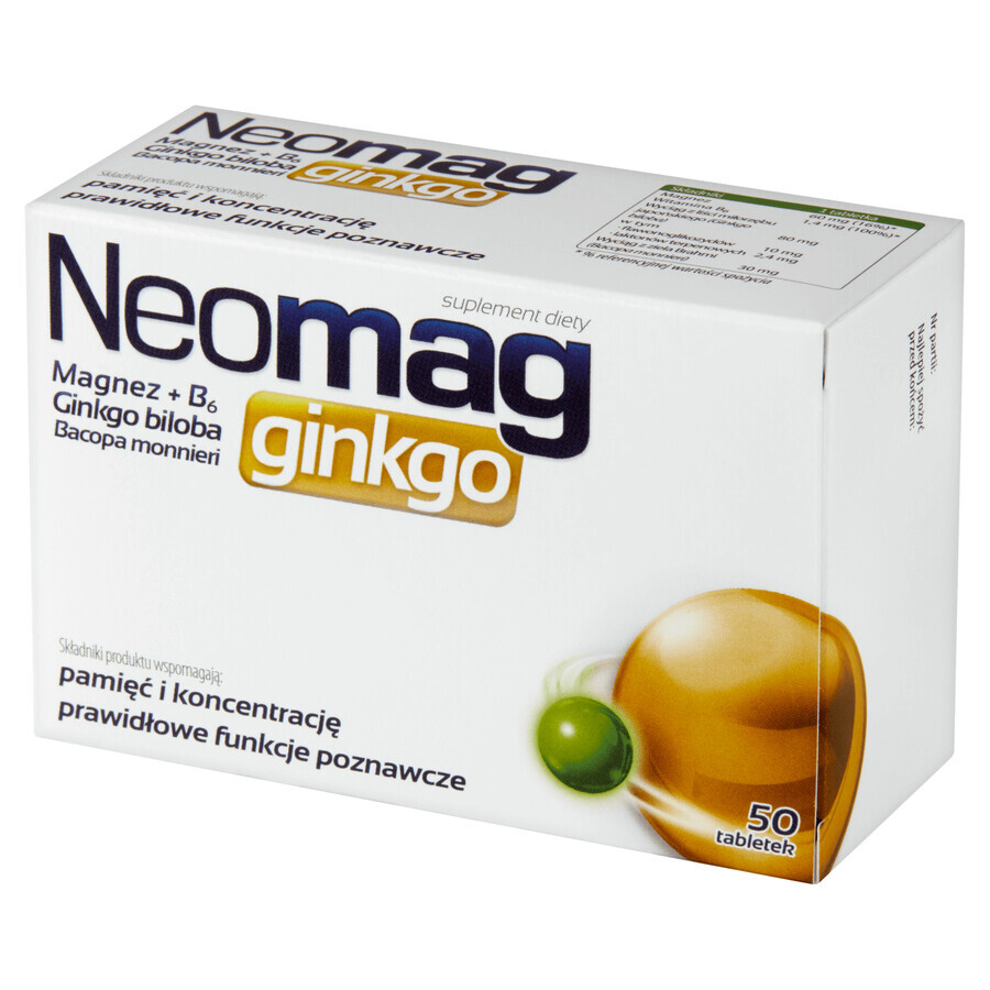 NeoMag Ginkgo, 50 compresse