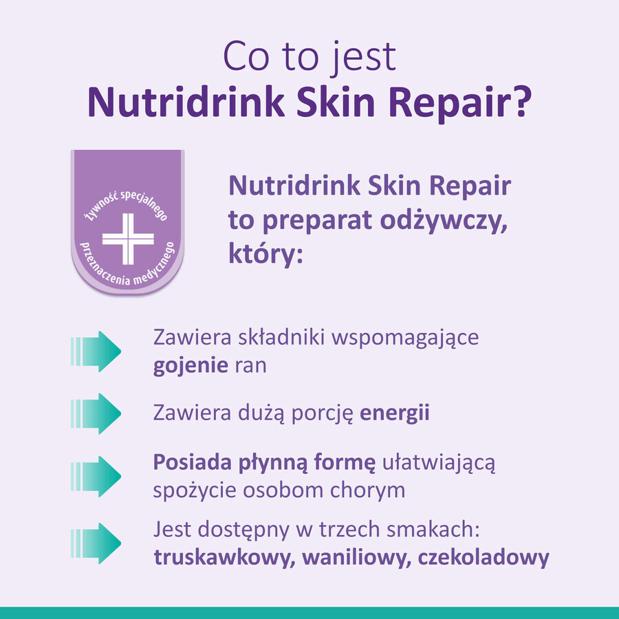 Nutridrink Skin Repair, gusto fragola, 4 x 200 ml