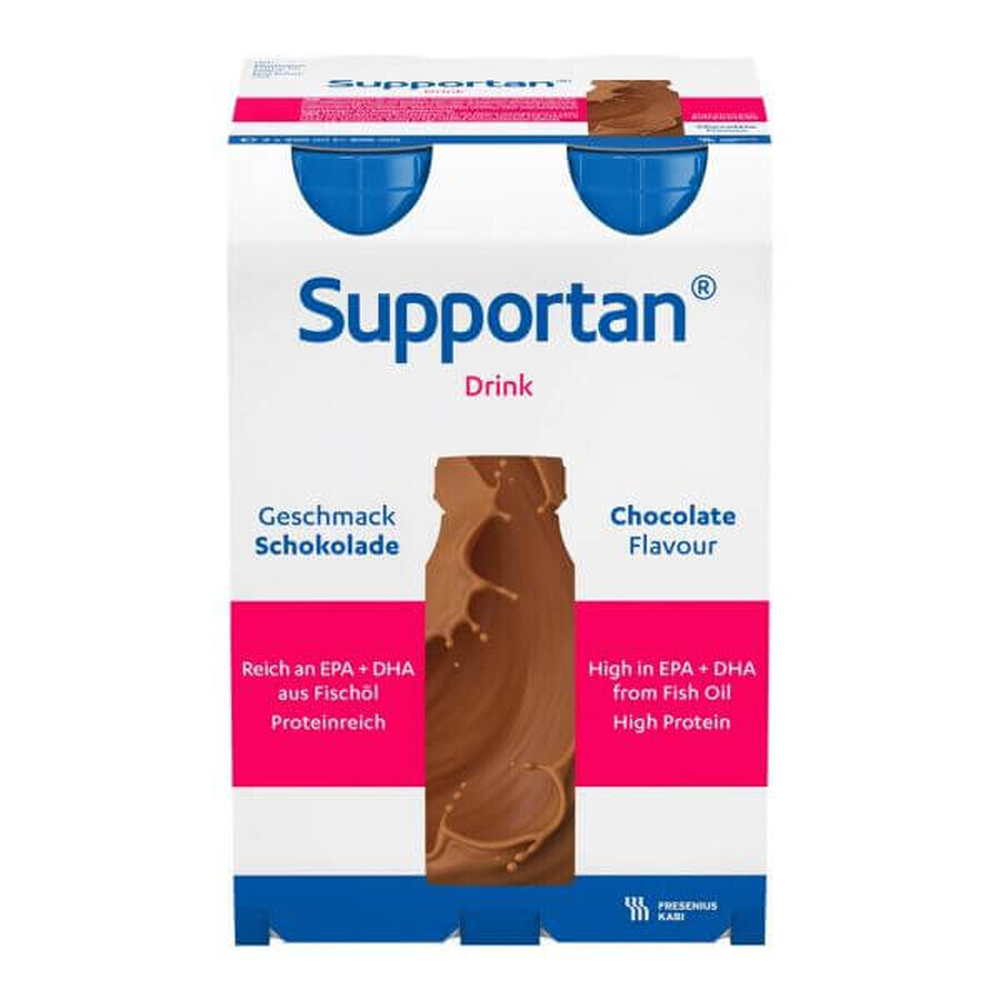 Supportan Drink, nutritional preparation, chocolate flavor, 4 x 200 ml