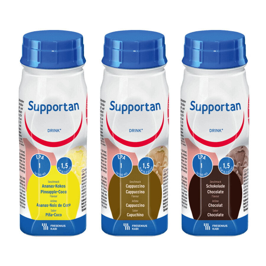 Supportan Drink, nutritional preparation, chocolate flavor, 4 x 200 ml