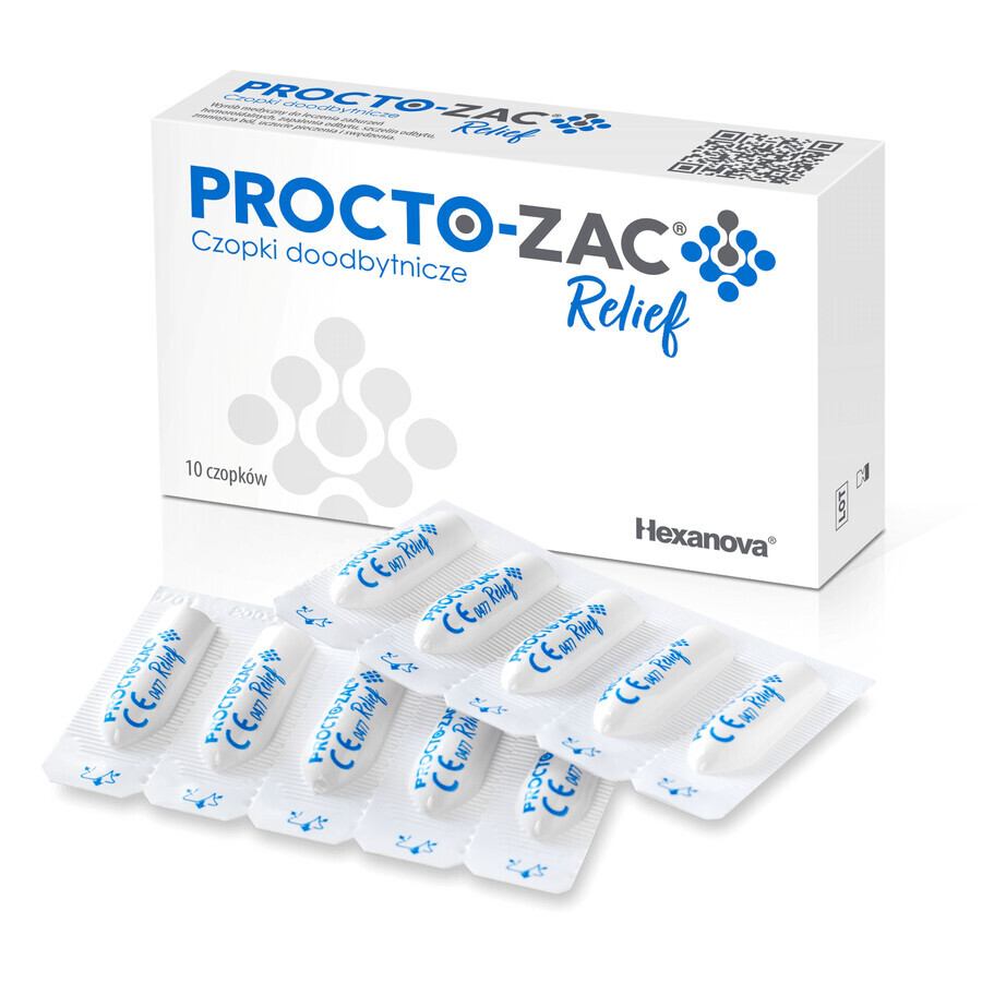 Procto-Zac Relief, supposte rettali, 10 pezzi