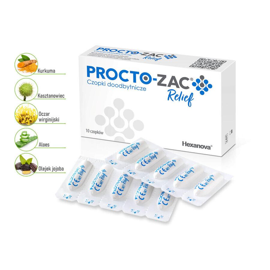 Procto-Zac Relief, supposte rettali, 10 pezzi