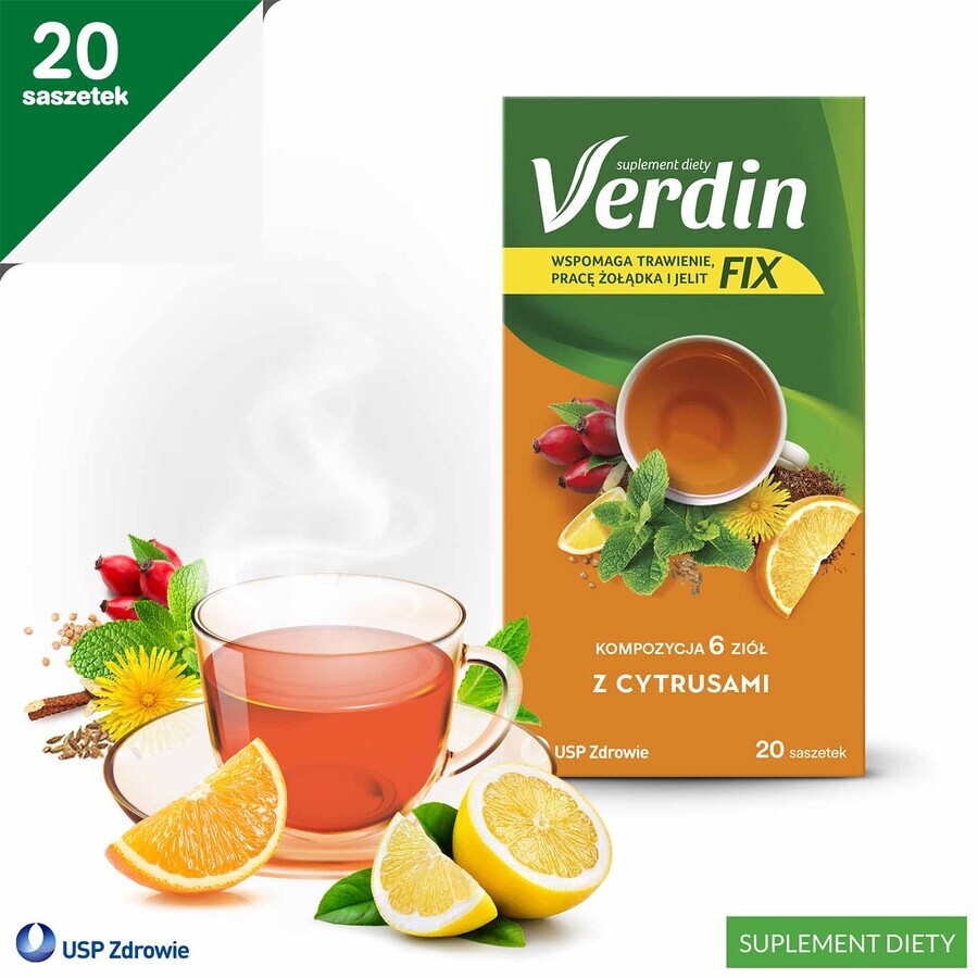 Verdin Fix agli agrumi, 20 bustine