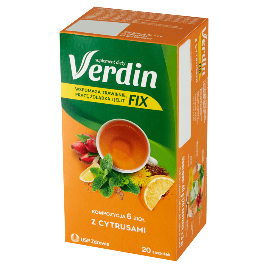 Verdin Fix agli agrumi, 20 bustine