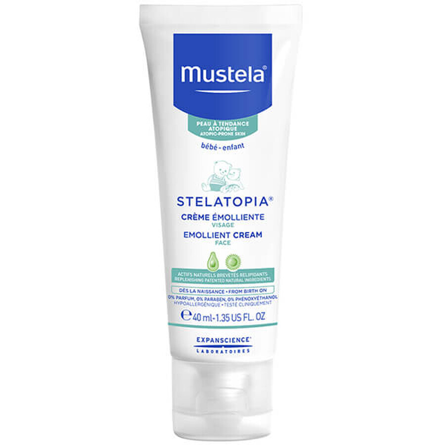 Mustela Stelatopia, olio detergente dalla nascita, 500 ml + crema viso emolliente, 40 ml in omaggio 