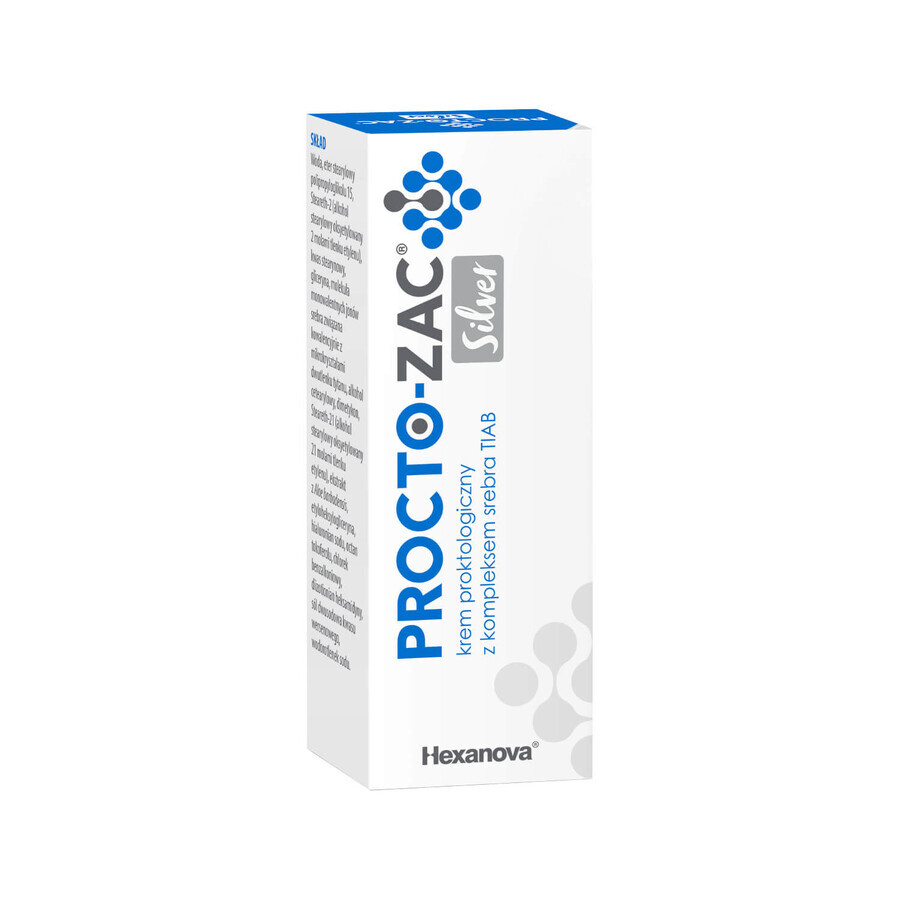 Procto-Zac Silver, crema proctologica con complesso d'argento TIAB, 25 ml