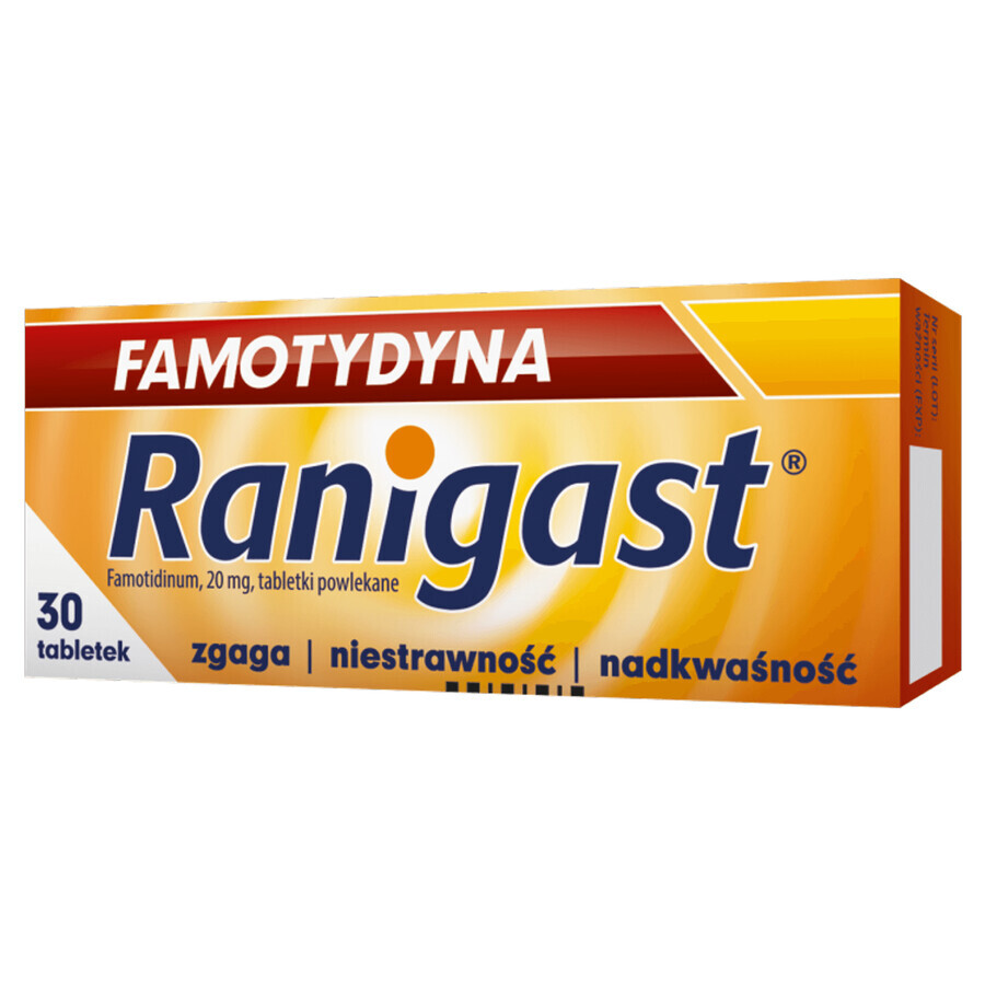 Famotidina Ranigast 20 mg, 30 compresse rivestite con film