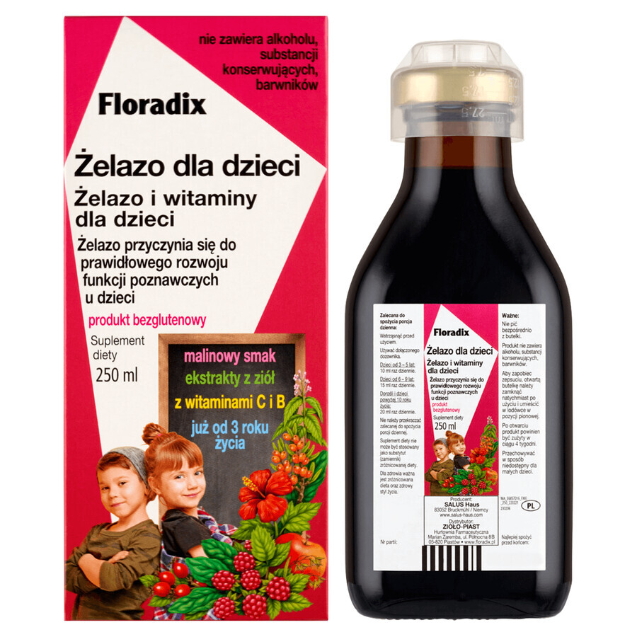 Floradix ferro per bambini da 3 anni, 250 ml