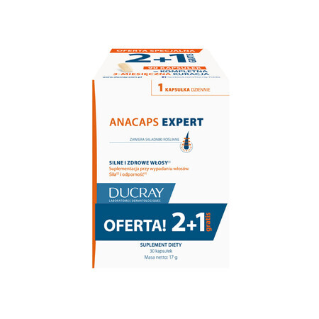 Ducray Anacaps Expert set, 2 x 30 capsule + 30 capsule in omaggio