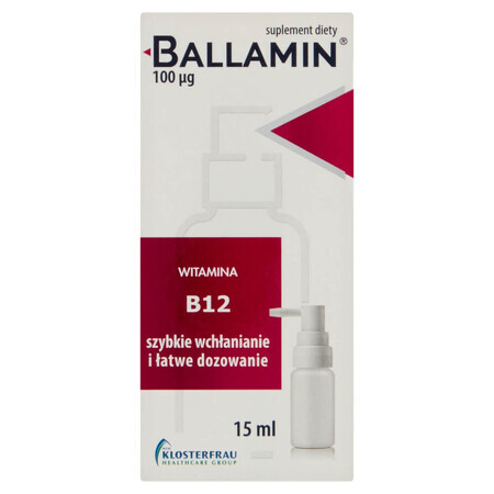 Ballamin, vitamina B12 100 µg, spray orale, 15 ml