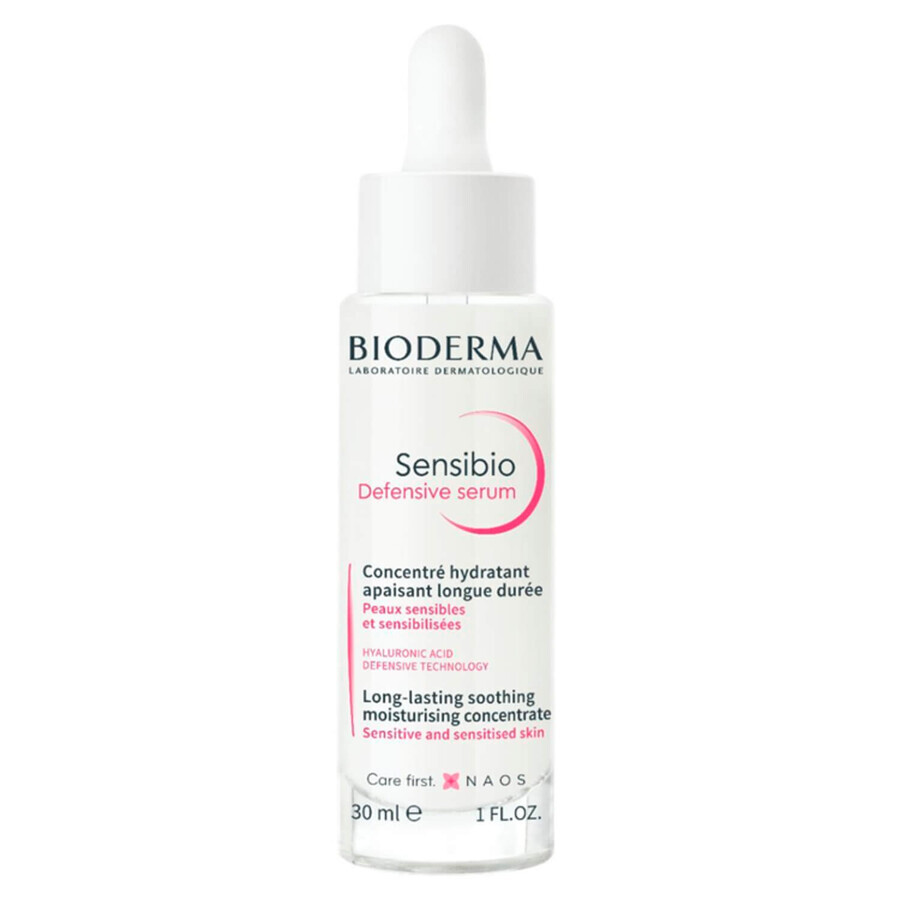 Bioderma Sensibio Defensive, siero idratante lenitivo per il viso, pelle sensibile, 30 ml