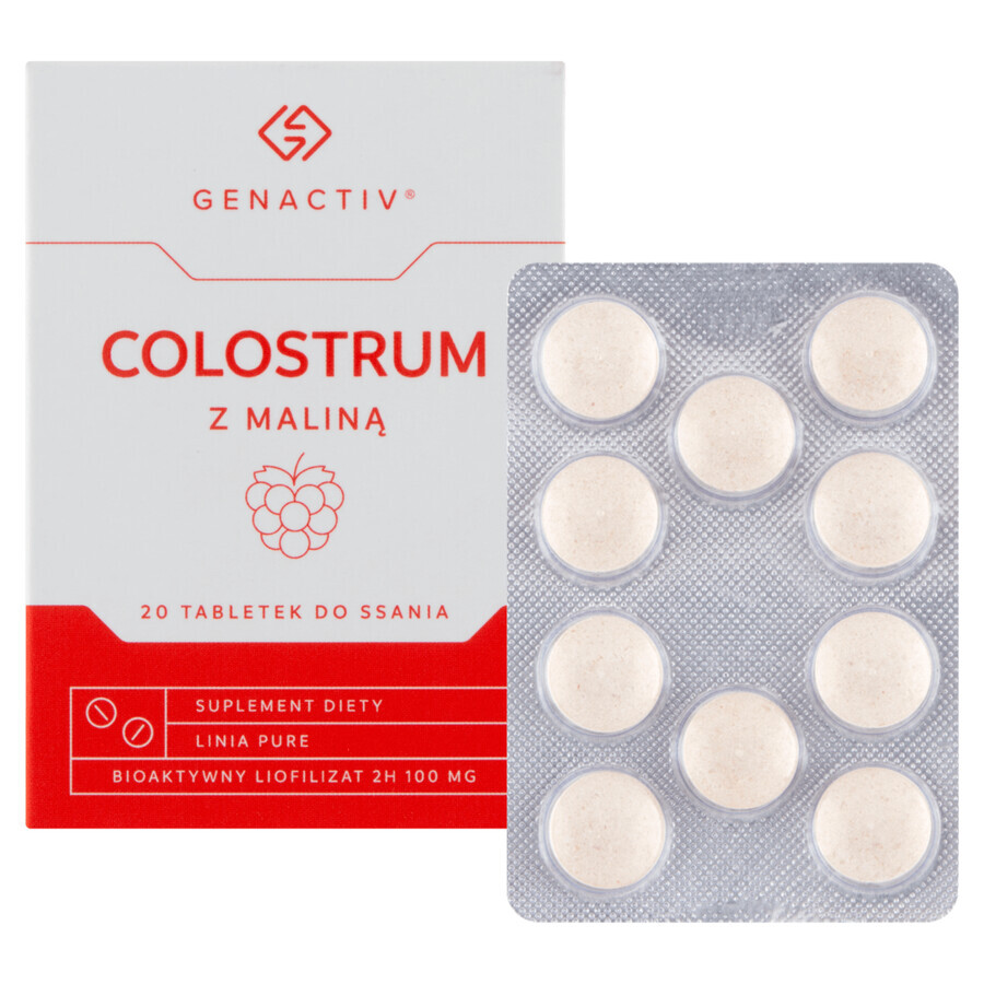 Genactiv Colostro con lampone, 20 pastiglie