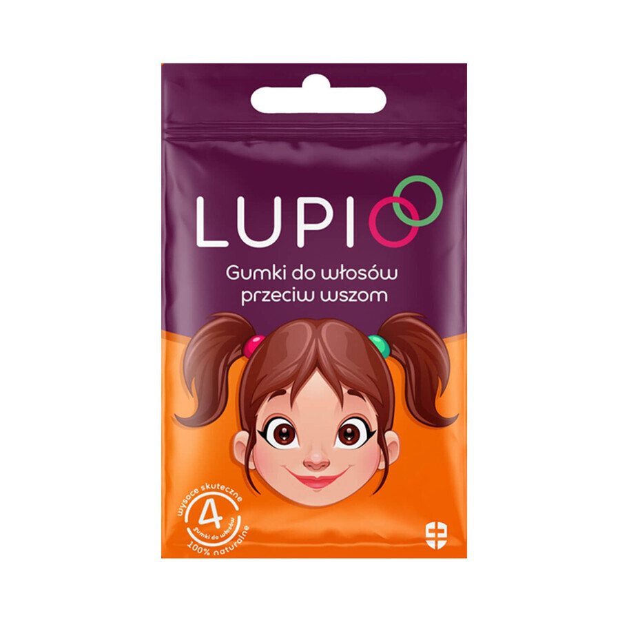 Lupio, elastici per capelli contro i pidocchi, 4 pezzi