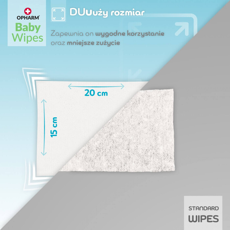 Opharm Baby Wipes, salviette umidificate, 99% acqua, 64 pezzi