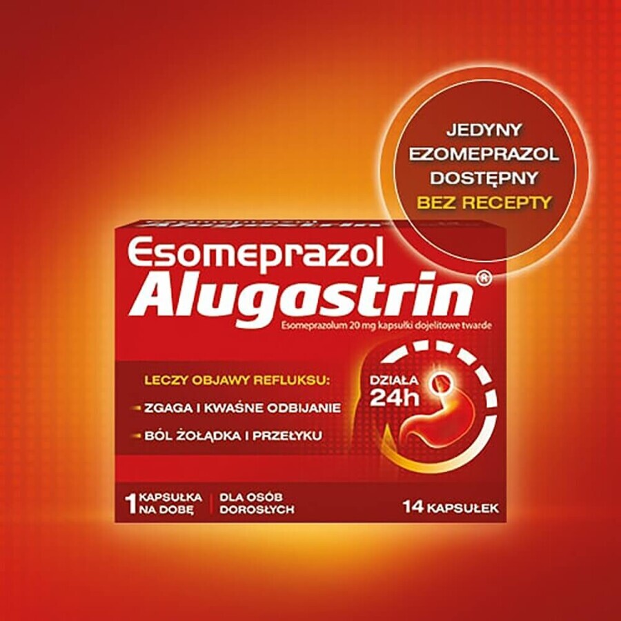 Esomeprazolo Alugastrina 20 mg, 14 capsule gastroresistenti