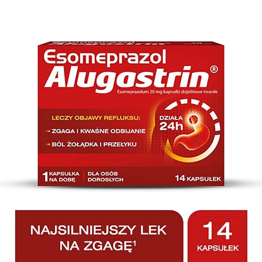 Esomeprazolo Alugastrina 20 mg, 14 capsule gastroresistenti