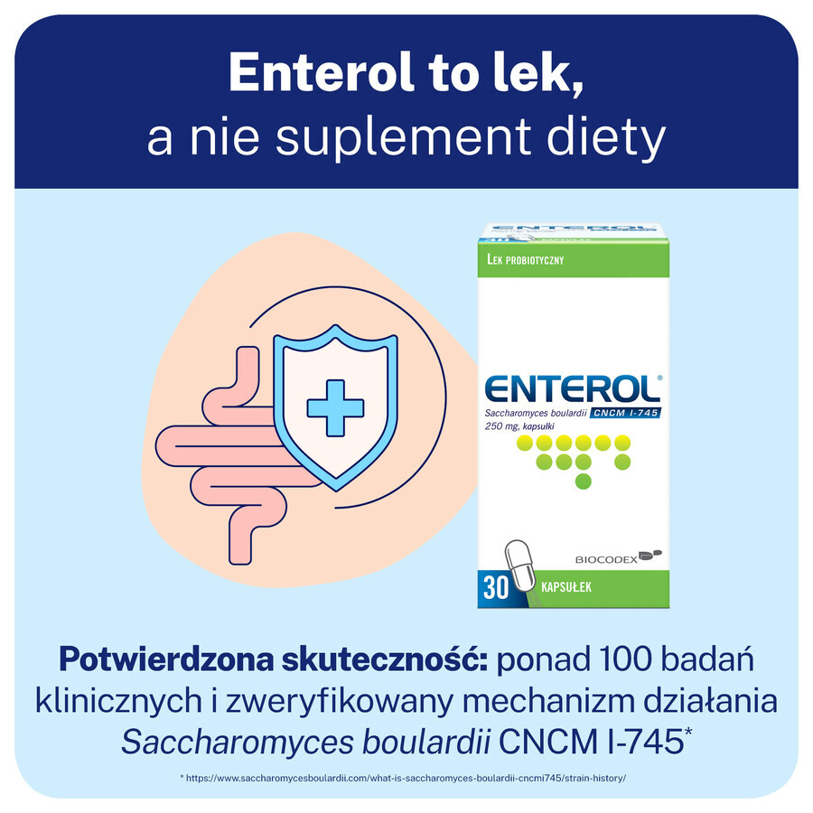 Enterol, 250 mg, 30 capsule