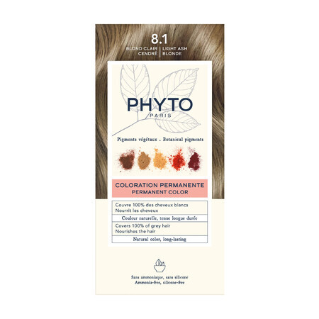 Phyto Phytocolor, tintura permanente per capelli, 8.1 biondo cenere chiaro, 50 ml