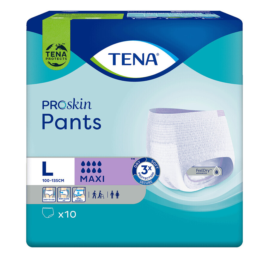 Tena Pants ProSkin, slip assorbente, taglia L, 100-135 cm, Maxi, 10 pezzi