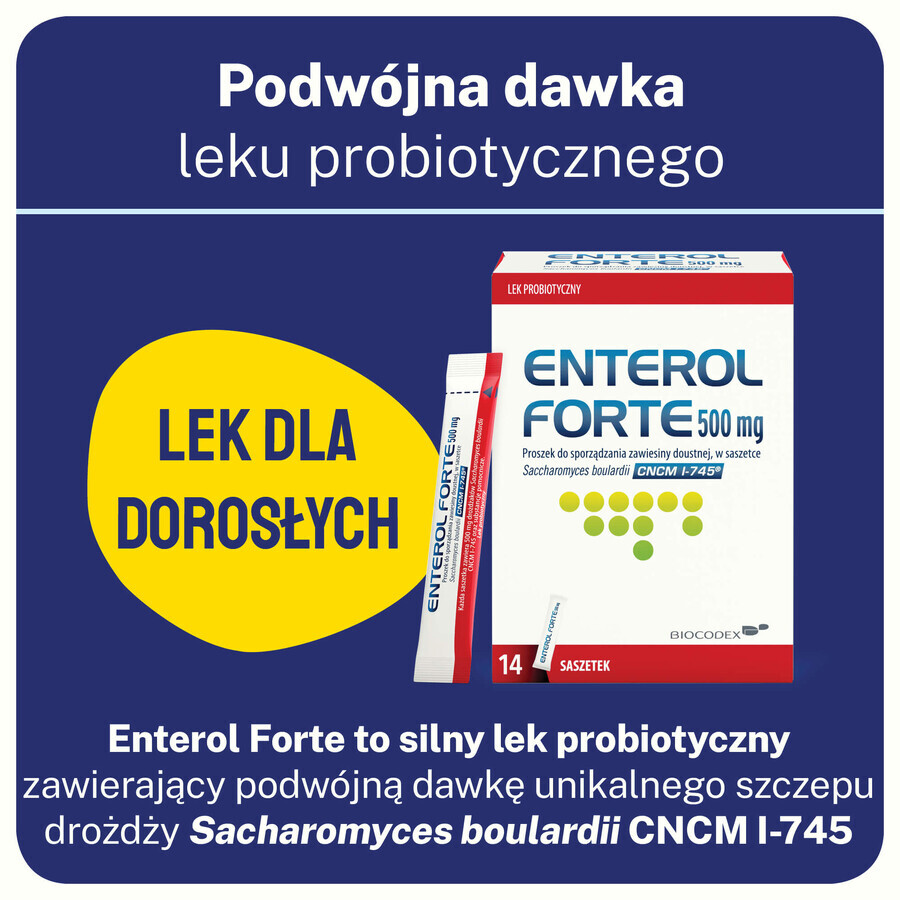 Enterol Forte 500 mg, 14 bustine