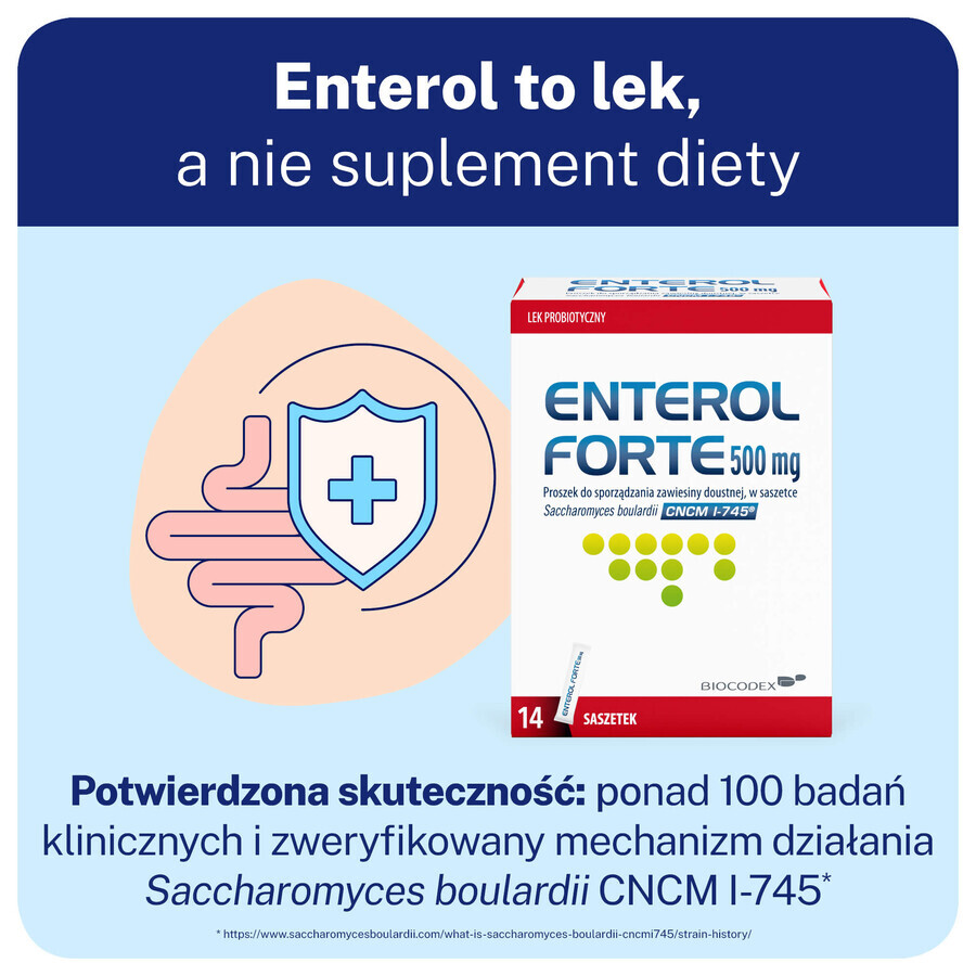 Enterol Forte 500 mg, 14 bustine