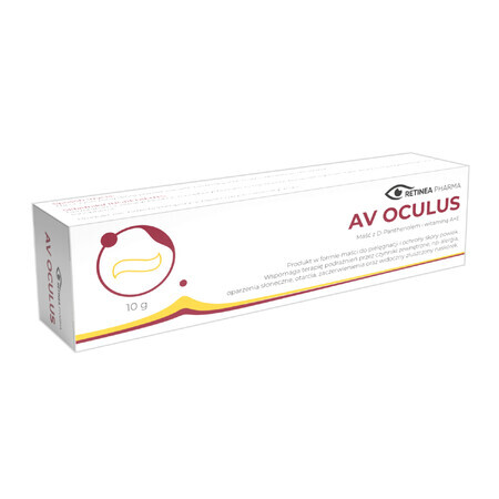 Av Oculus, unguento con D-pantenolo e vitamina A + E per la cura e la protezione della pelle delle palpebre, 10 g