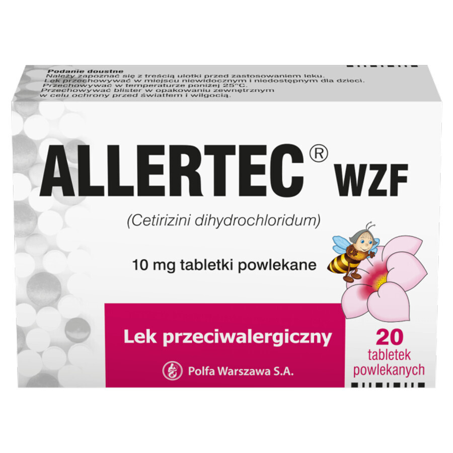 Allertec WZF 10 mg, 20 compresse rivestite con film