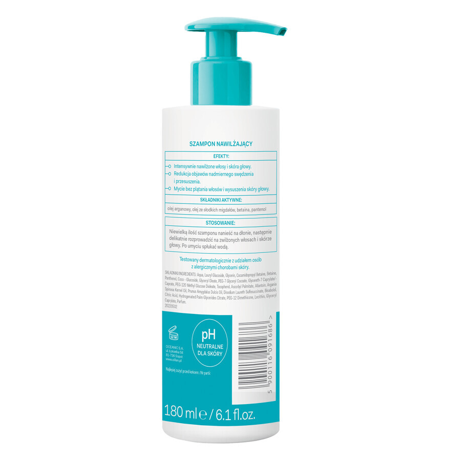 Oillan Derm+, shampoo idratante, dal 1° giorno, 180 ml