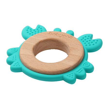 BabyOno, tettarella in legno e silicone, granchio, turchese, dalla nascita, 1 pz.