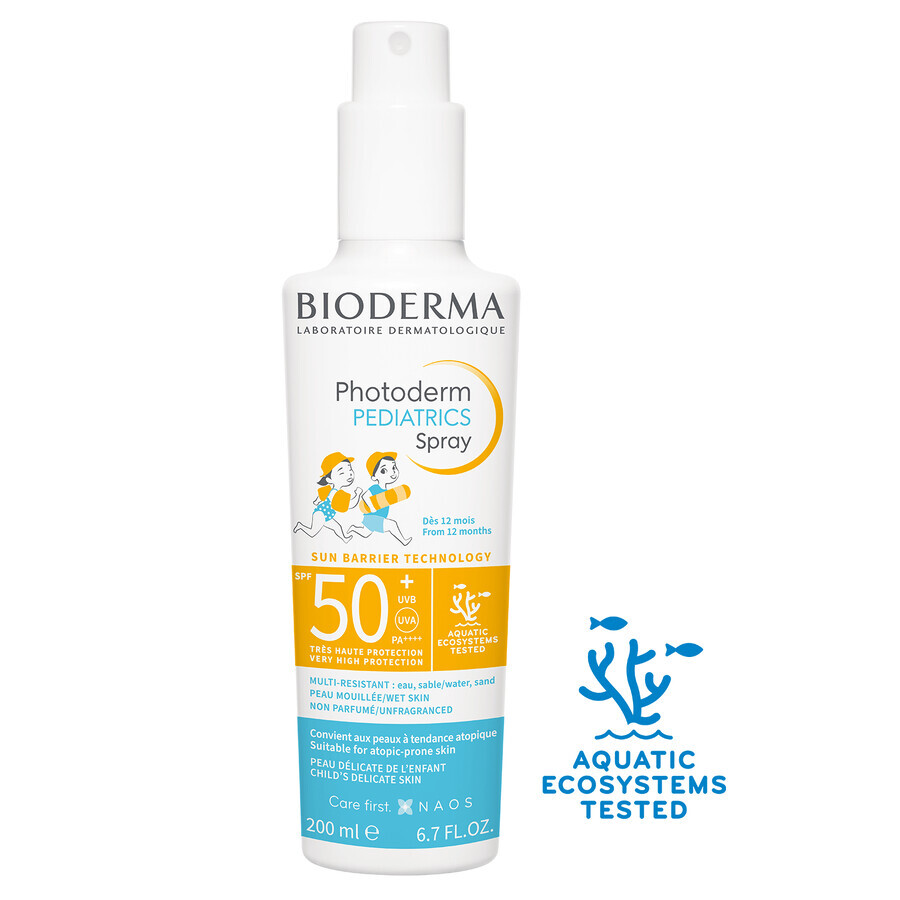 Bioderma Photoderm Pediatrics, spray protettivo per bambini, SPF 50+, da 1 anno, 200 ml.