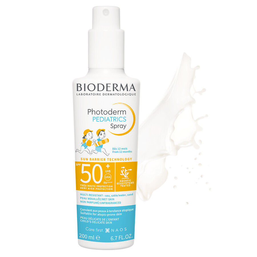 Bioderma Photoderm Pediatrics, spray protettivo per bambini, SPF 50+, da 1 anno, 200 ml.