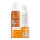 Set Avene, Spray viso e corpo impermeabile per bambini, pelle sensibile, SPF 50+, 200 ml + acqua termale, 150 ml