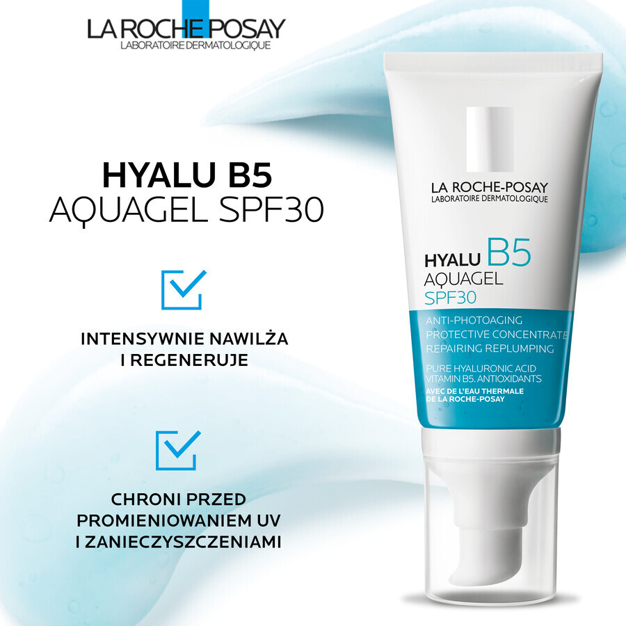 La Roche-Posay Hyalu B5 Aquagel, schützende Gel-Creme gegen lichtbedingte Hautalterung, SPF 30, 50 ml 