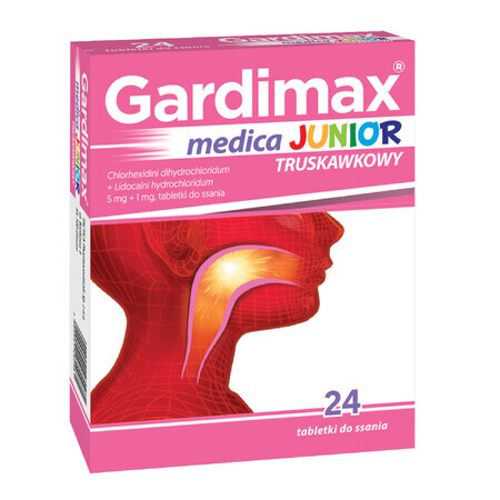 Gardimax Medica Junior fresa 5 mg +1 mg, 24 pastillas para chupar