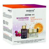 Set Sesderma, C-Vit, crème hydratante pour le visage, 50 ml + Resveraderm Antiox, sérum à liposomes, 30 ml