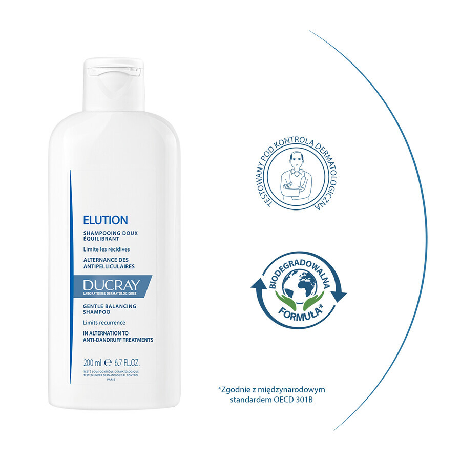 Ducray Elution, shampoo delicato per riequilibrare il cuoio capelluto, 400ml