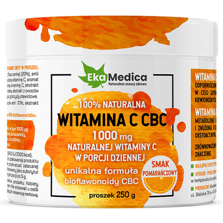 EkaMedica Vitamina CBC 1000 mg, gusto arancia, 250 g