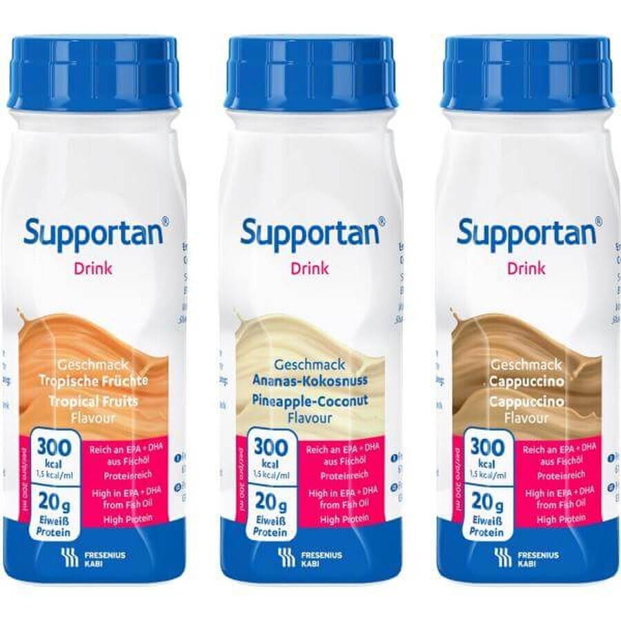 Supportan Drink, préparation nutritionnelle, saveur cappuccino, 4 x 200 ml