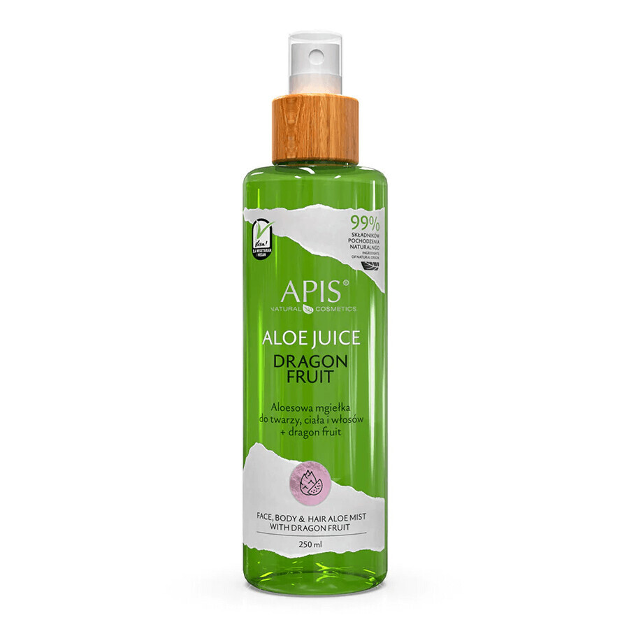 Apis Aloe Vera, nebbia all'aloe vera per viso, corpo e capelli, con frutto del drago, 250 ml