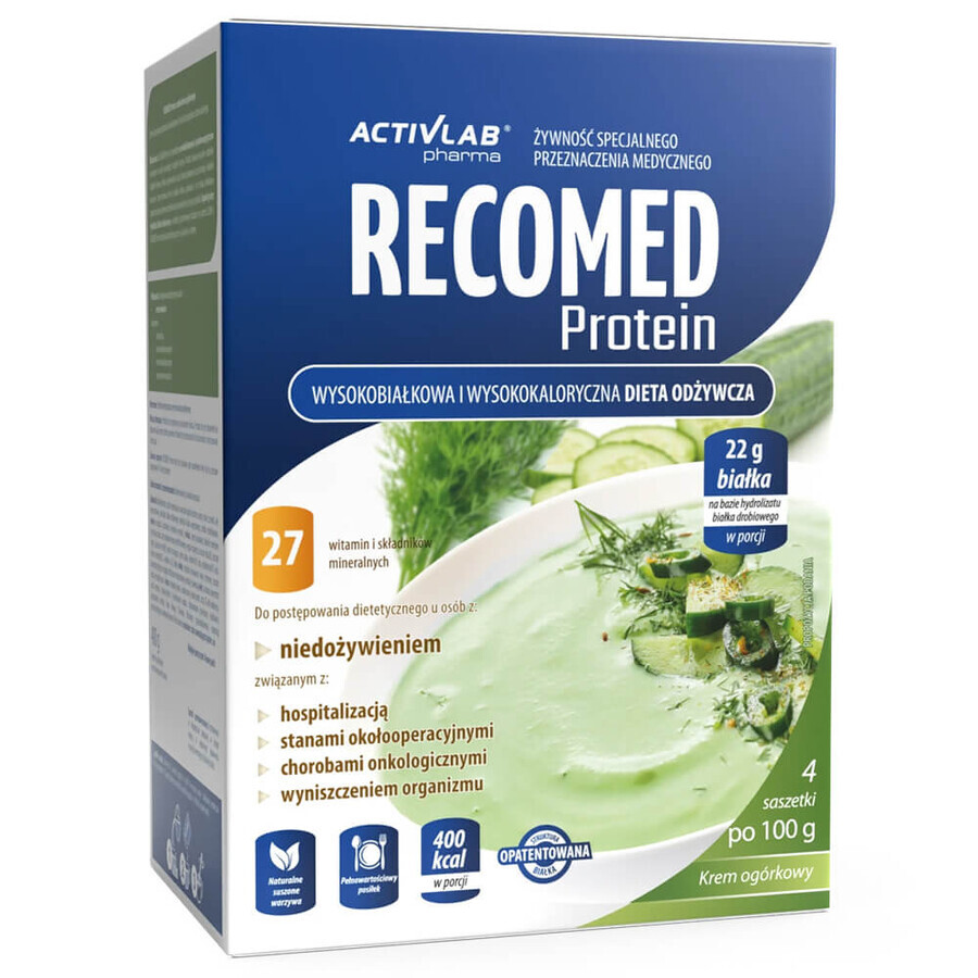 ActivLab Pharma RecoMed Protein, preparato nutrizionale, crema di cetriolo, 100 g x 4 bustine