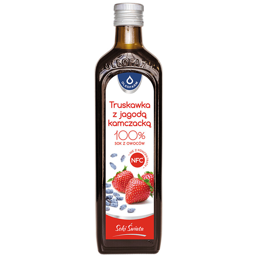 Oleofarm Succo del Mondo Fragola con bacche della Kamchatka, 100% succo di frutta, 490 ml