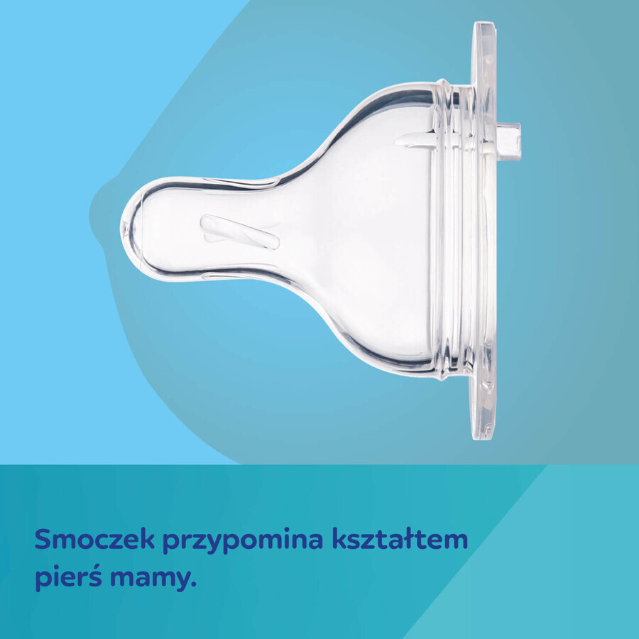 Canpol Babies EasyStart, biberon anti-colique, bec large, or, bleu, 35/240, à partir de 3 mois, 240 ml