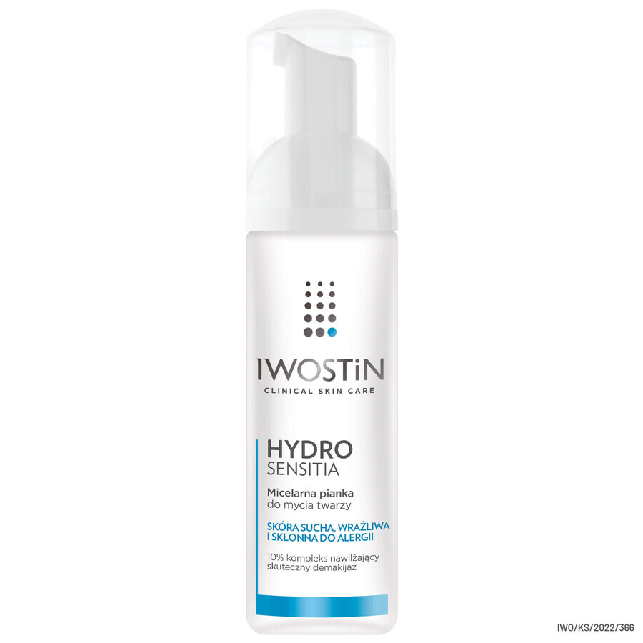 Set Iwostin Hydro Sensitia, mousse micellaire, 165 ml + crème hydratante, SPF 15, 50 ml