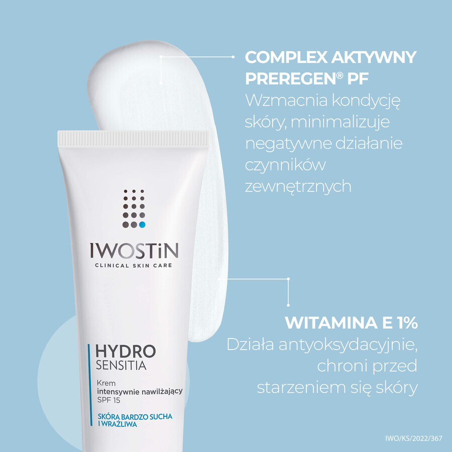 Set Iwostin Hydro Sensitia, mousse micellaire, 165 ml + crème hydratante, SPF 15, 50 ml